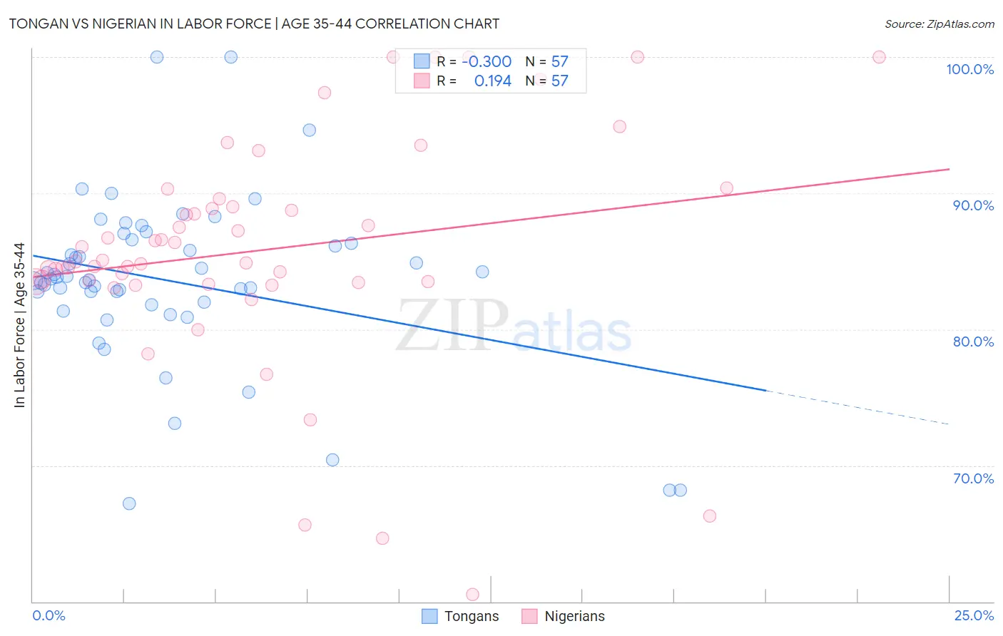 Tongan vs Nigerian In Labor Force | Age 35-44