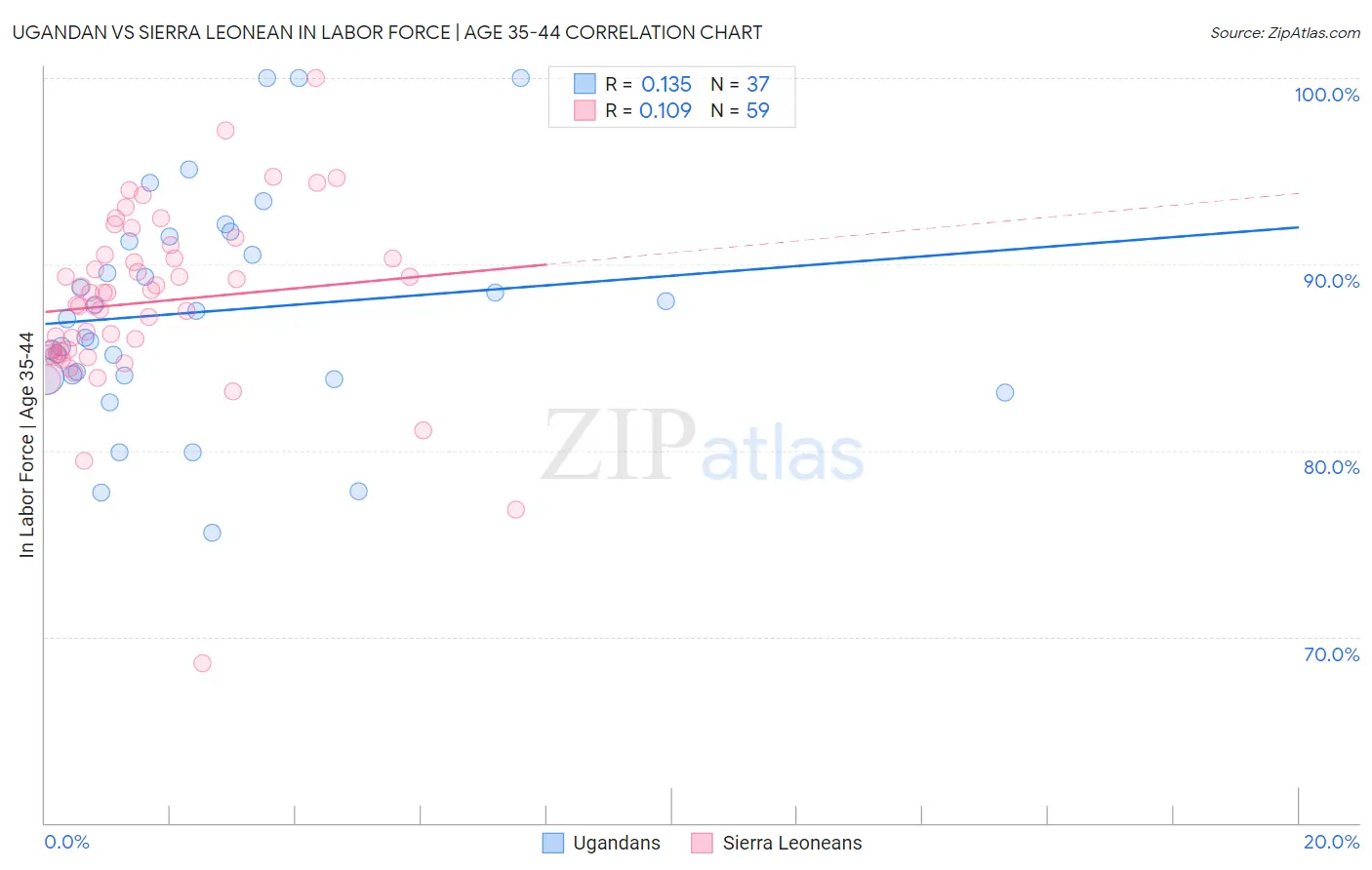 Ugandan vs Sierra Leonean In Labor Force | Age 35-44