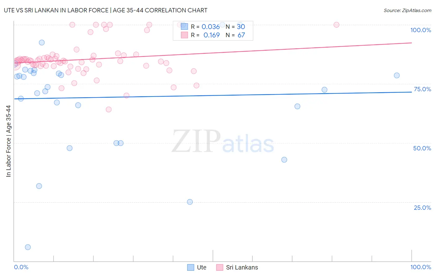 Ute vs Sri Lankan In Labor Force | Age 35-44
