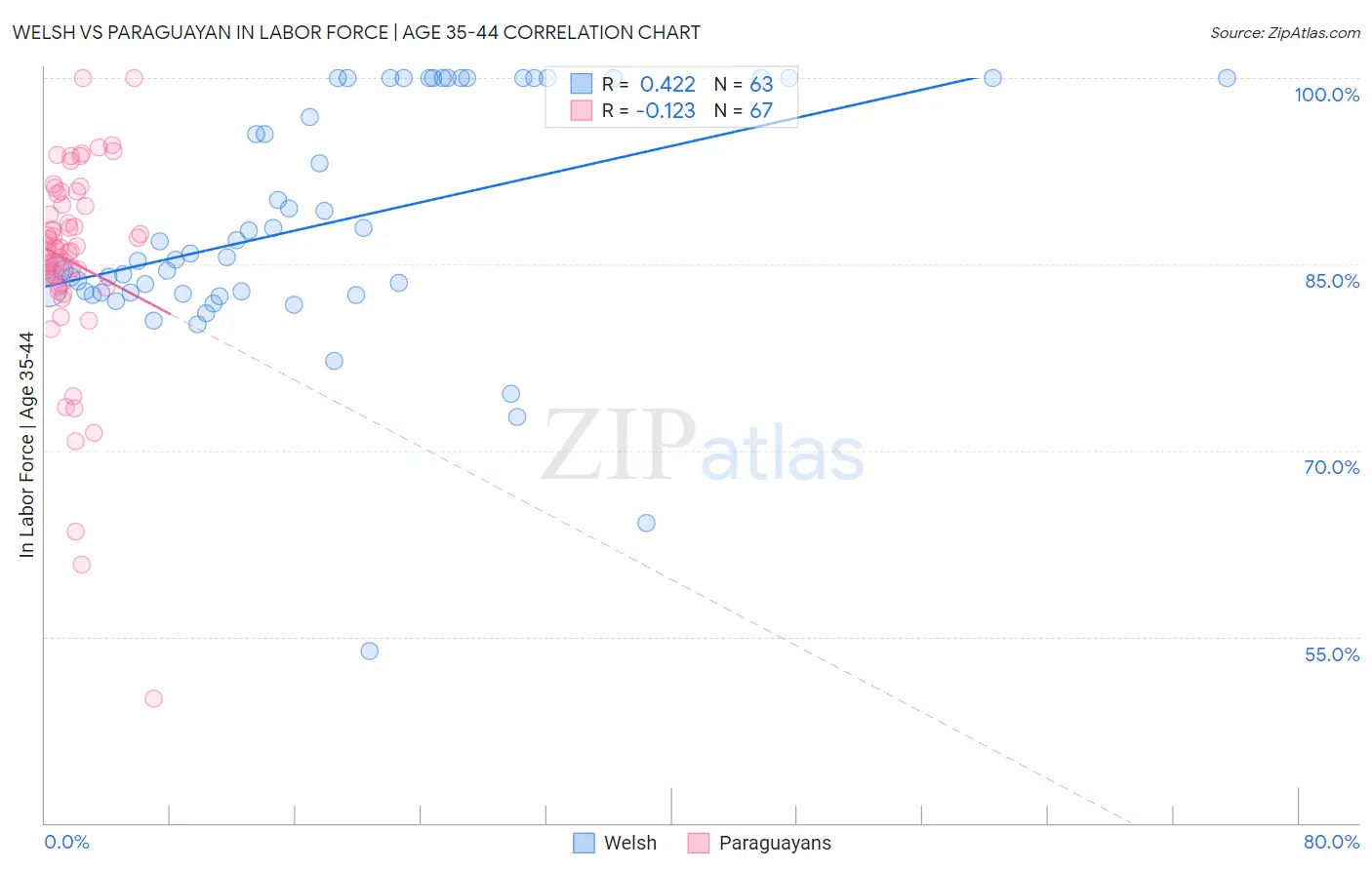 Welsh vs Paraguayan In Labor Force | Age 35-44