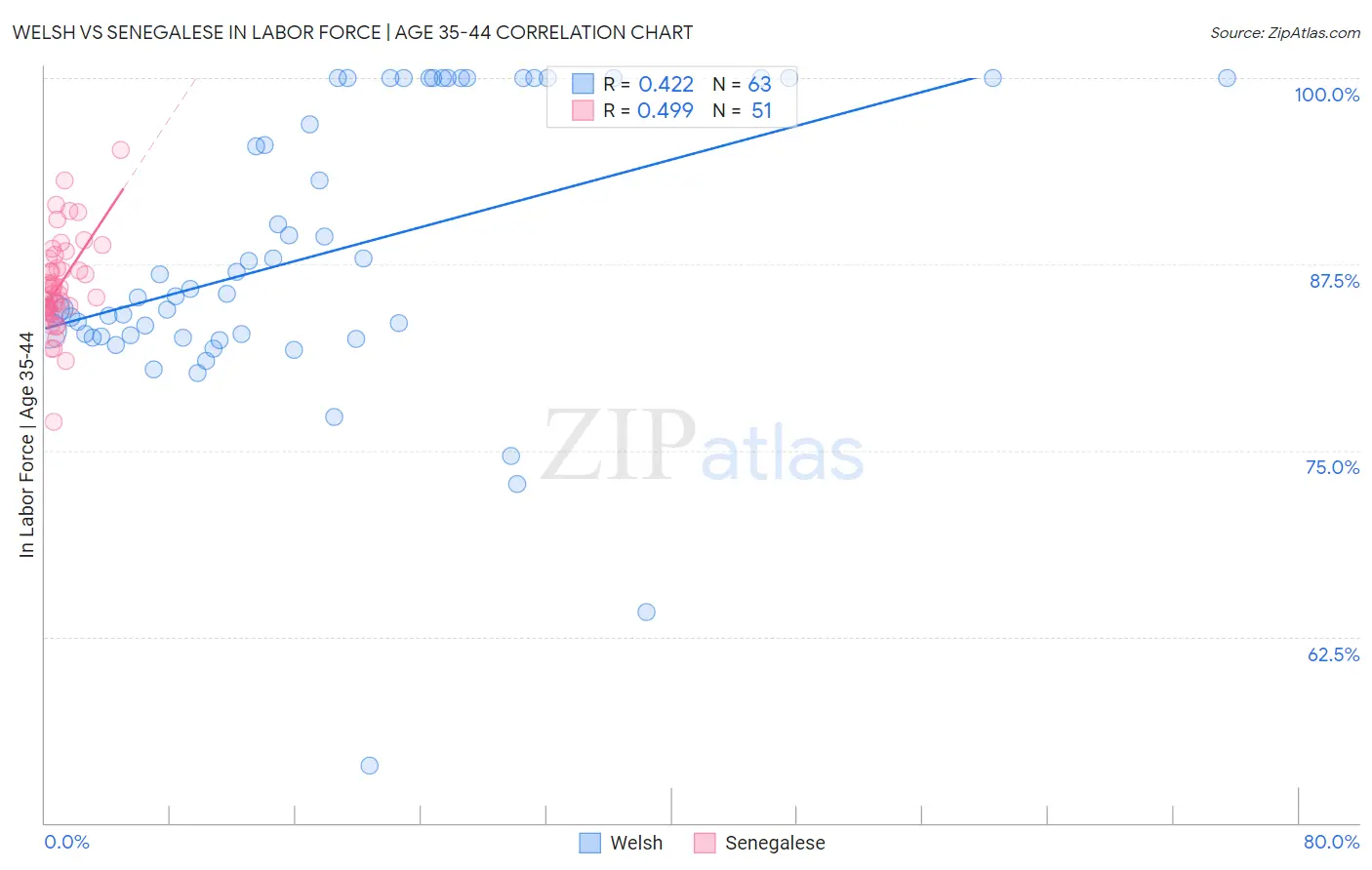 Welsh vs Senegalese In Labor Force | Age 35-44