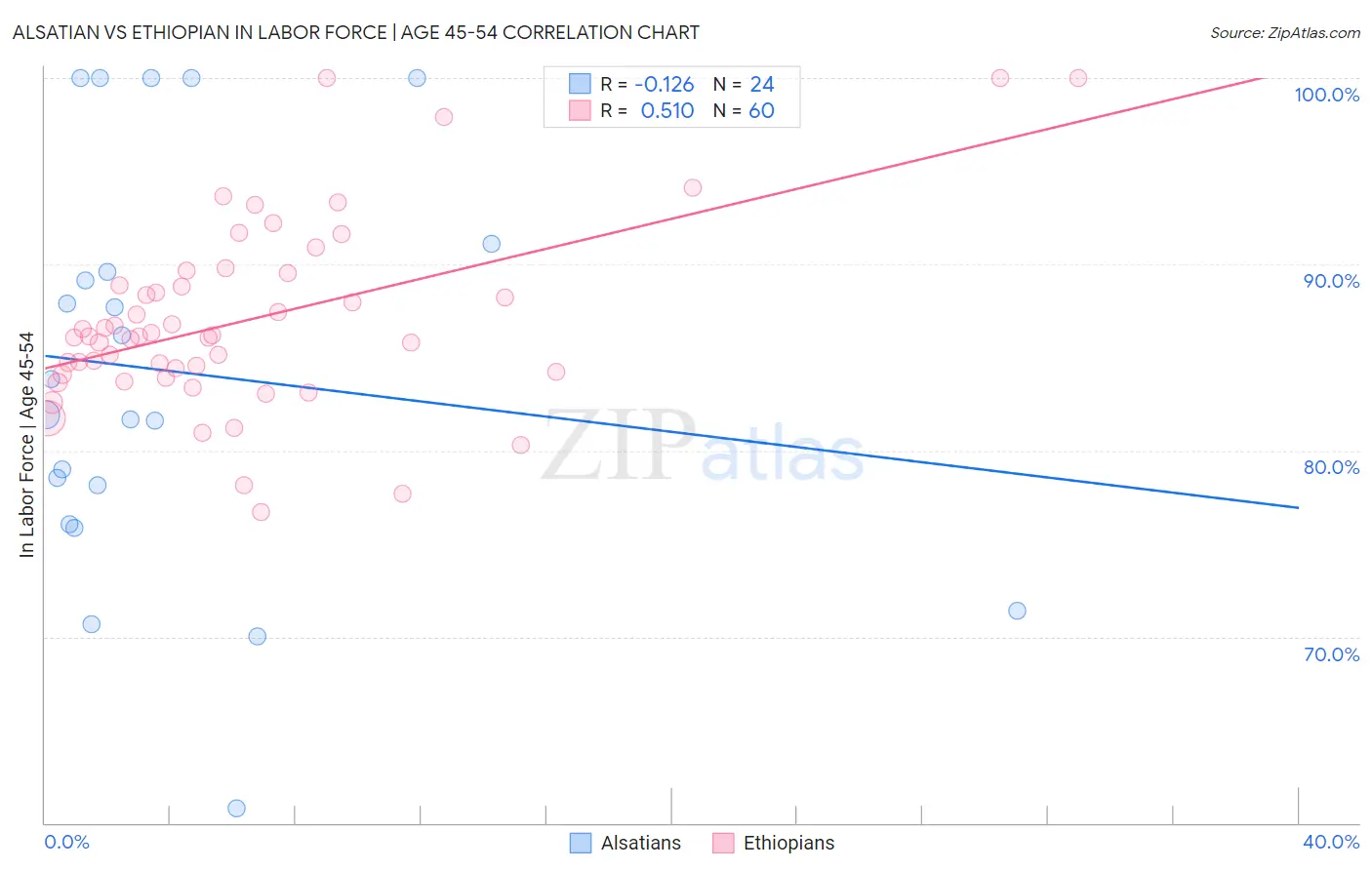 Alsatian vs Ethiopian In Labor Force | Age 45-54