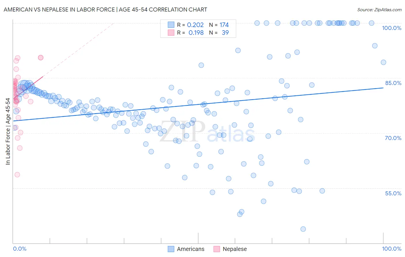 American vs Nepalese In Labor Force | Age 45-54