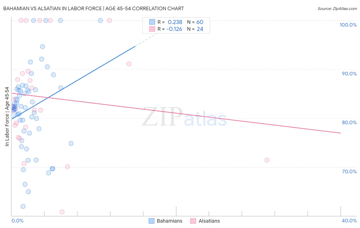 Bahamian vs Alsatian In Labor Force | Age 45-54