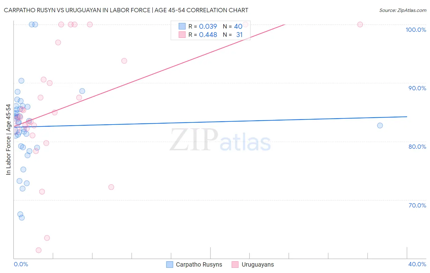 Carpatho Rusyn vs Uruguayan In Labor Force | Age 45-54