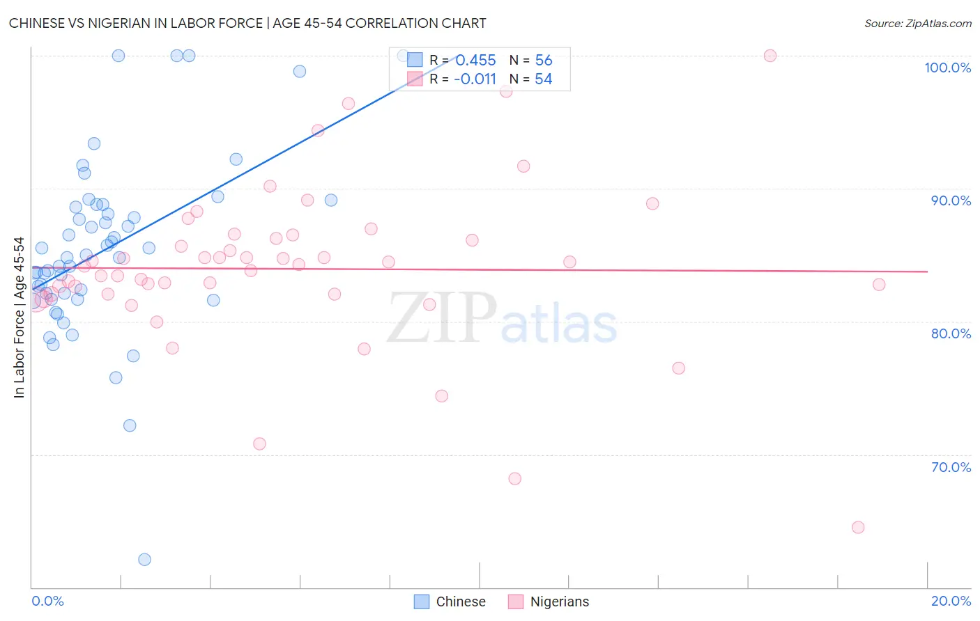 Chinese vs Nigerian In Labor Force | Age 45-54