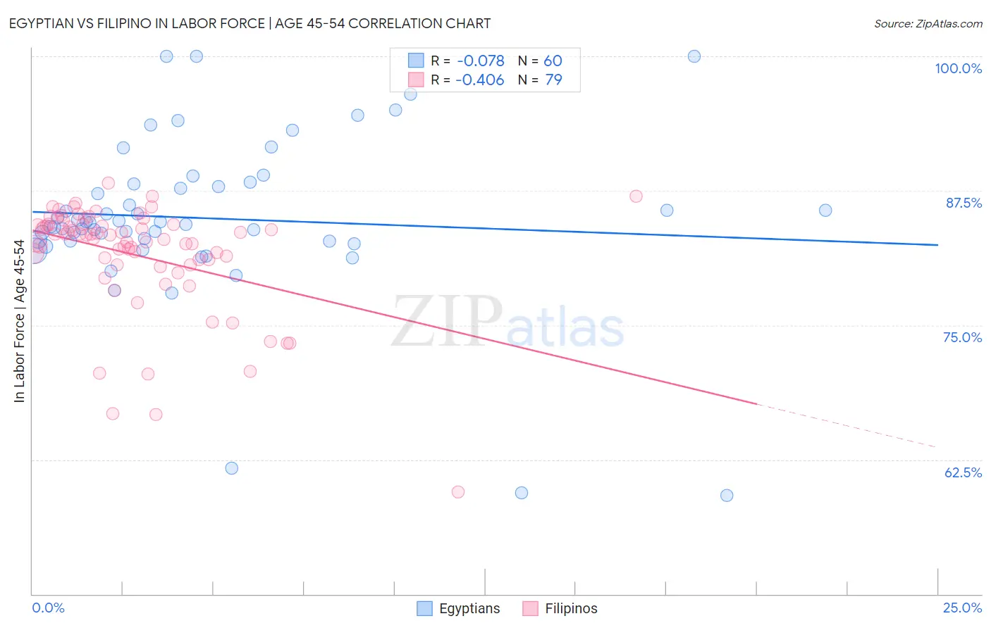 Egyptian vs Filipino In Labor Force | Age 45-54