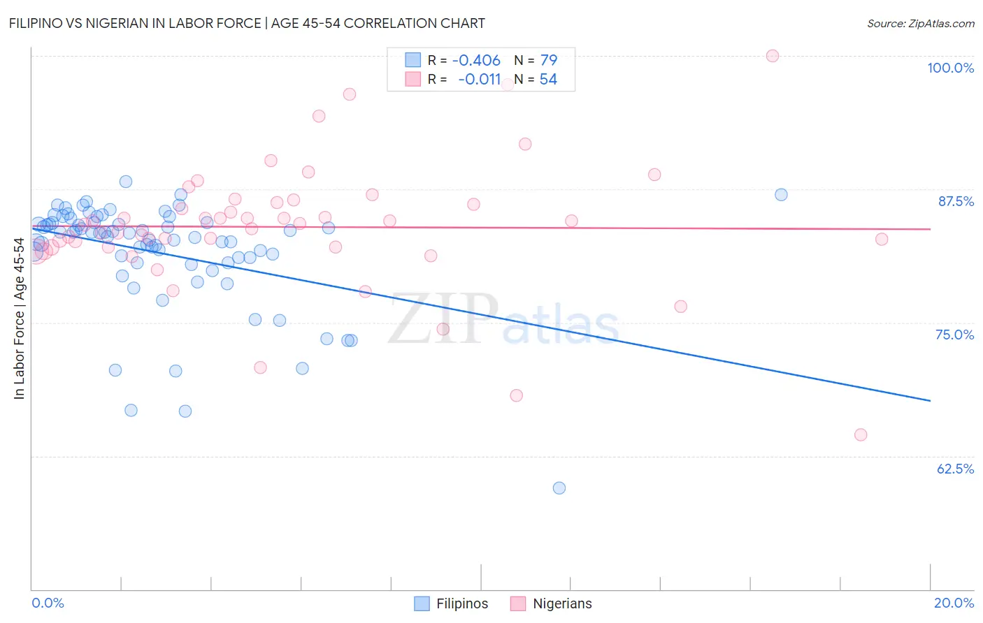 Filipino vs Nigerian In Labor Force | Age 45-54