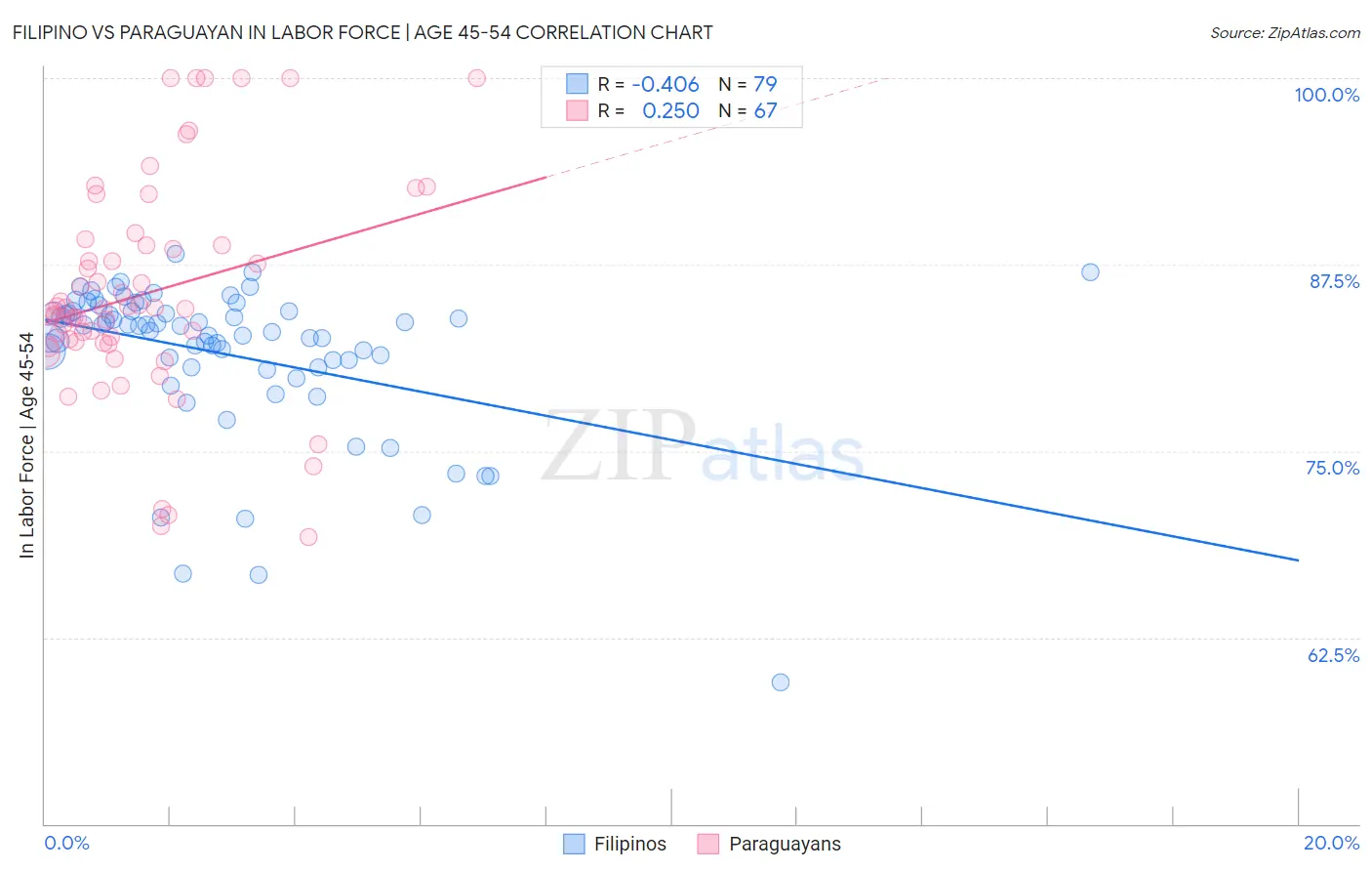 Filipino vs Paraguayan In Labor Force | Age 45-54