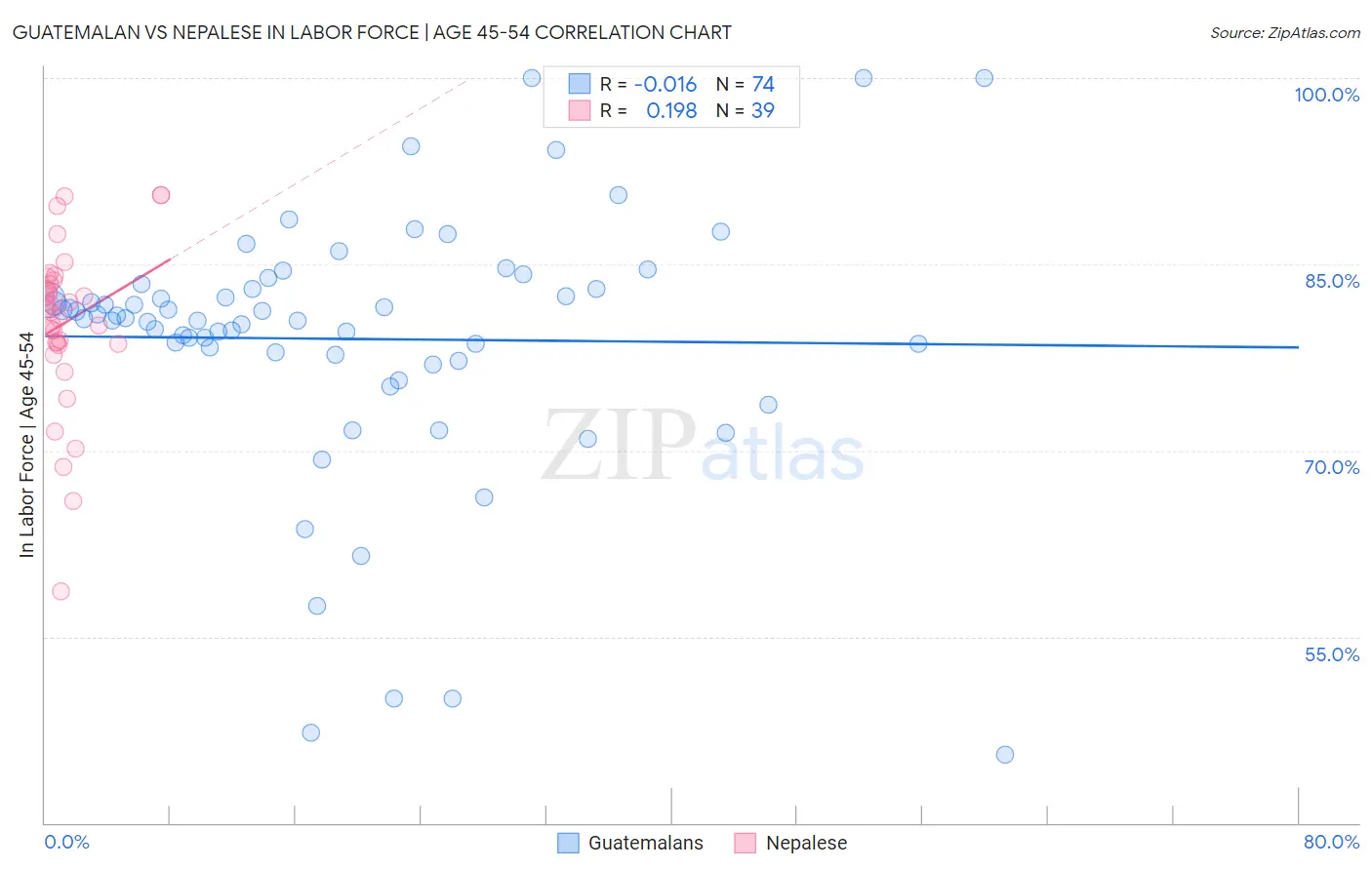 Guatemalan vs Nepalese In Labor Force | Age 45-54