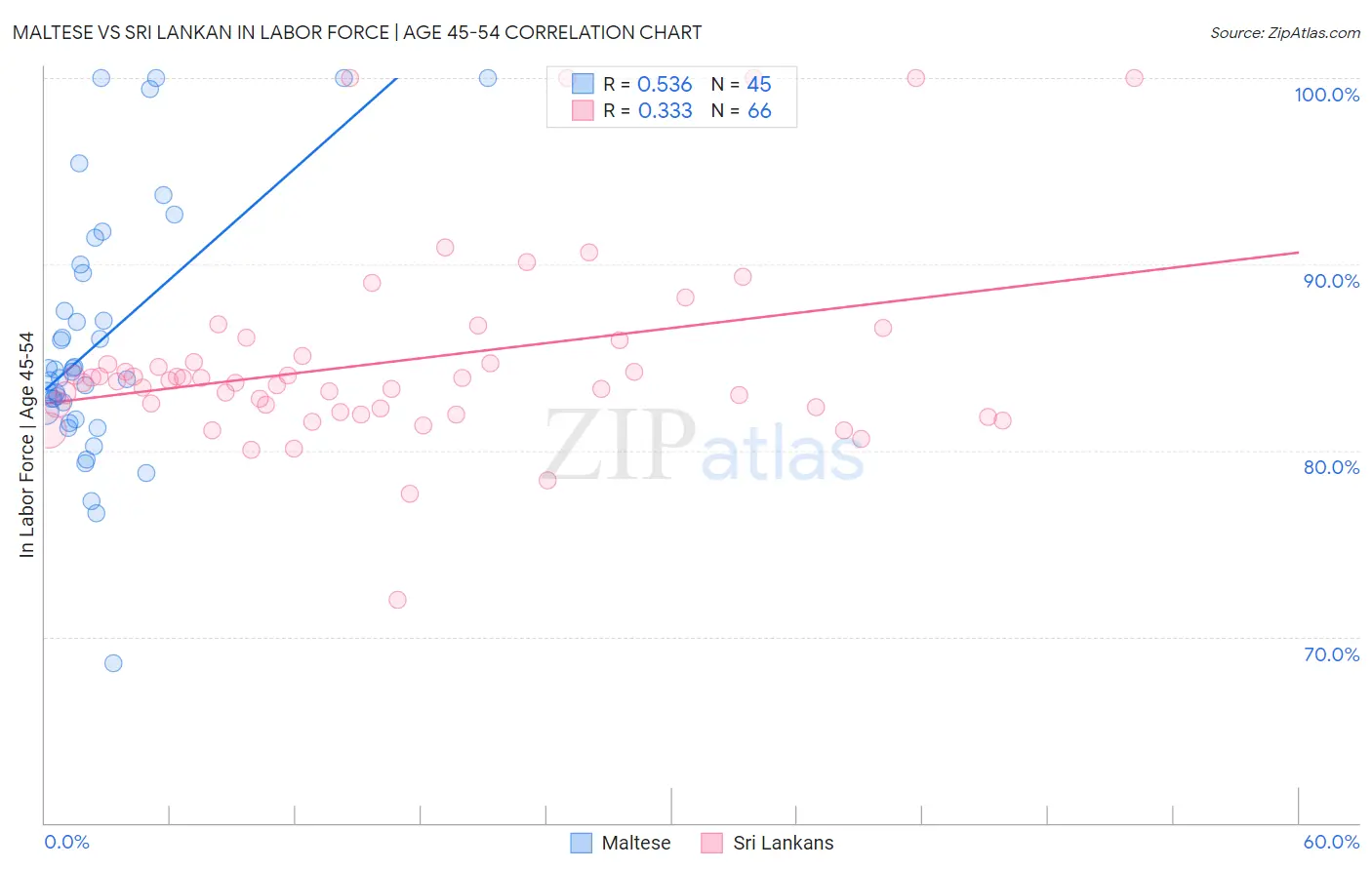 Maltese vs Sri Lankan In Labor Force | Age 45-54