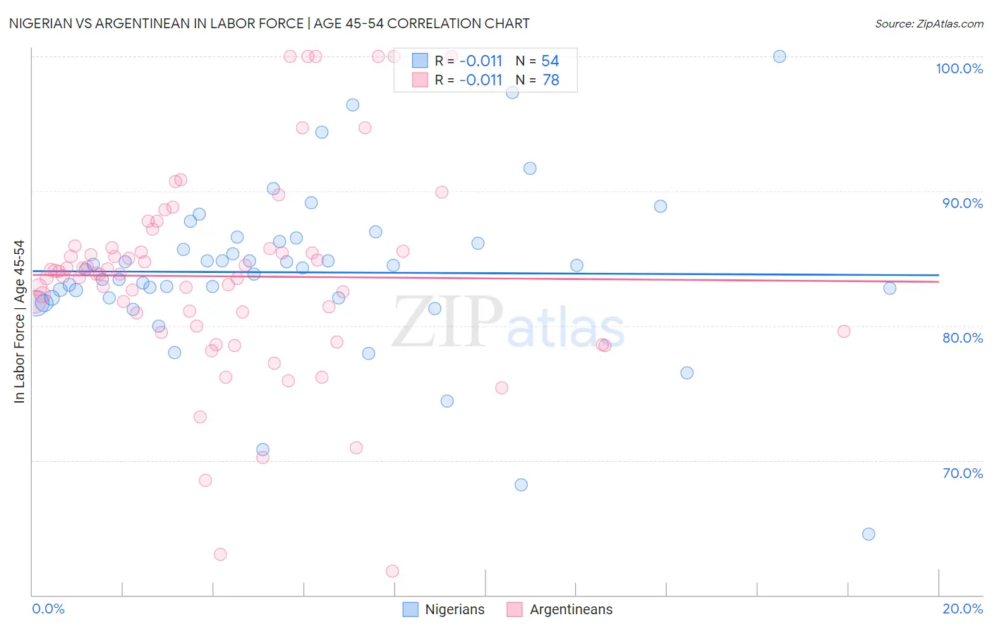Nigerian vs Argentinean In Labor Force | Age 45-54