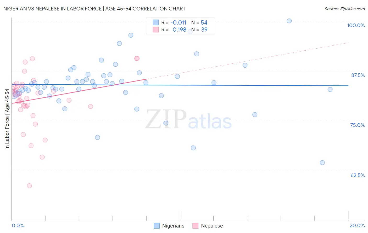 Nigerian vs Nepalese In Labor Force | Age 45-54