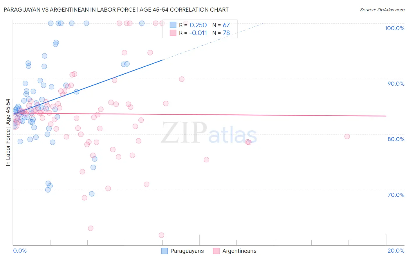 Paraguayan vs Argentinean In Labor Force | Age 45-54