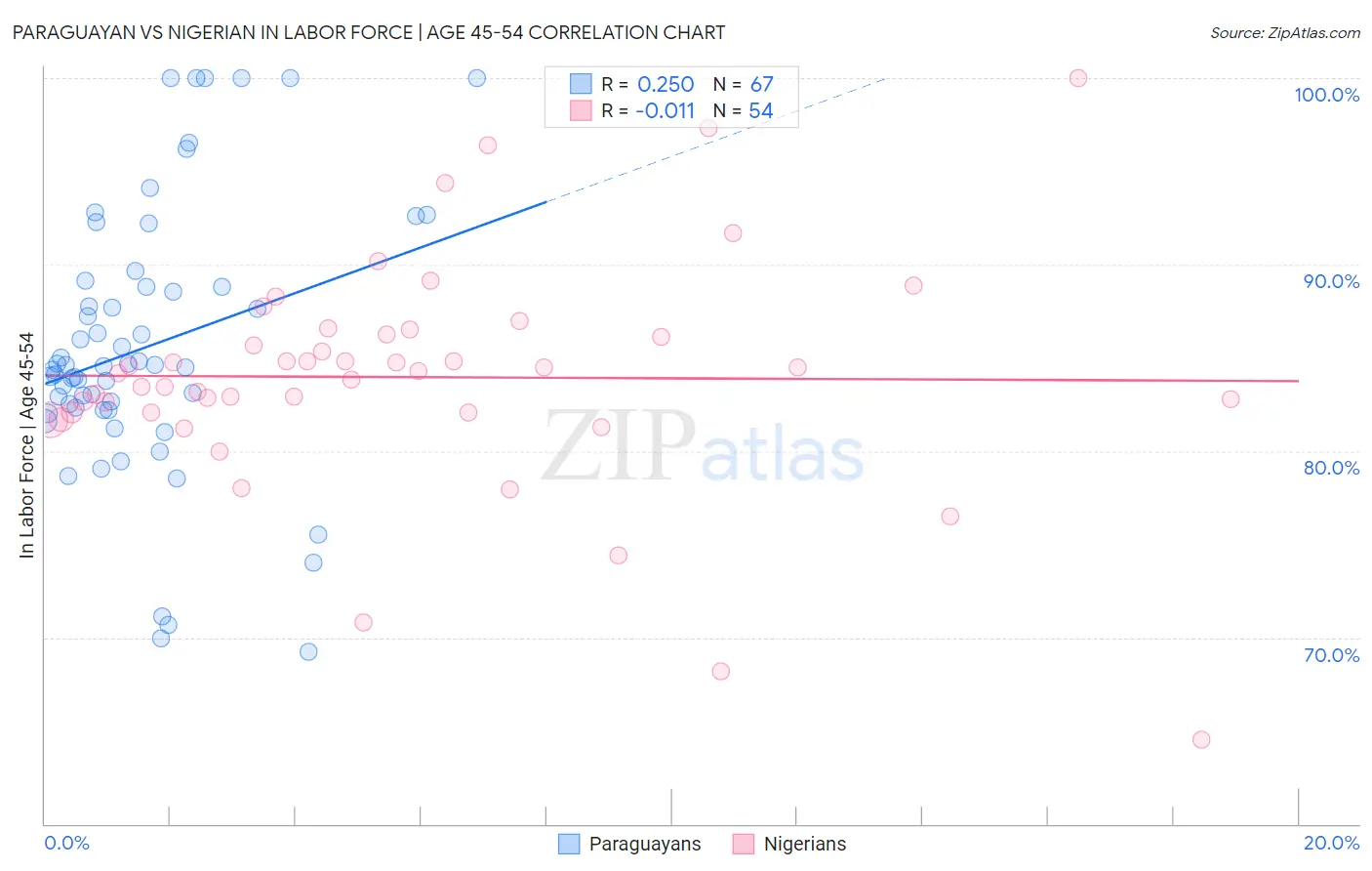 Paraguayan vs Nigerian In Labor Force | Age 45-54