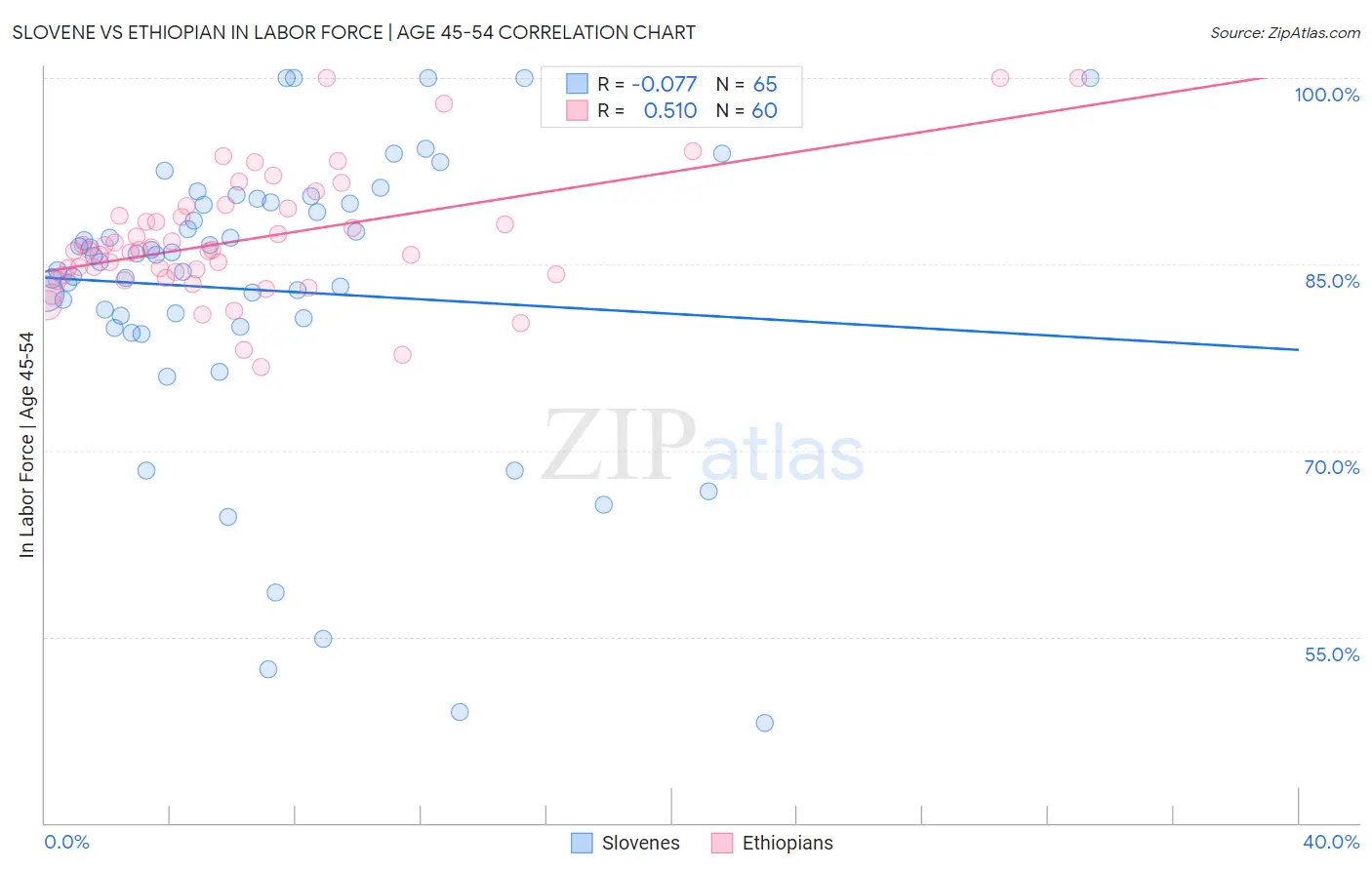 Slovene vs Ethiopian In Labor Force | Age 45-54