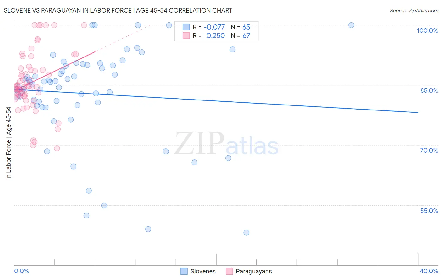 Slovene vs Paraguayan In Labor Force | Age 45-54