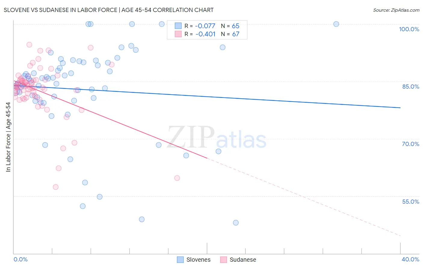 Slovene vs Sudanese In Labor Force | Age 45-54