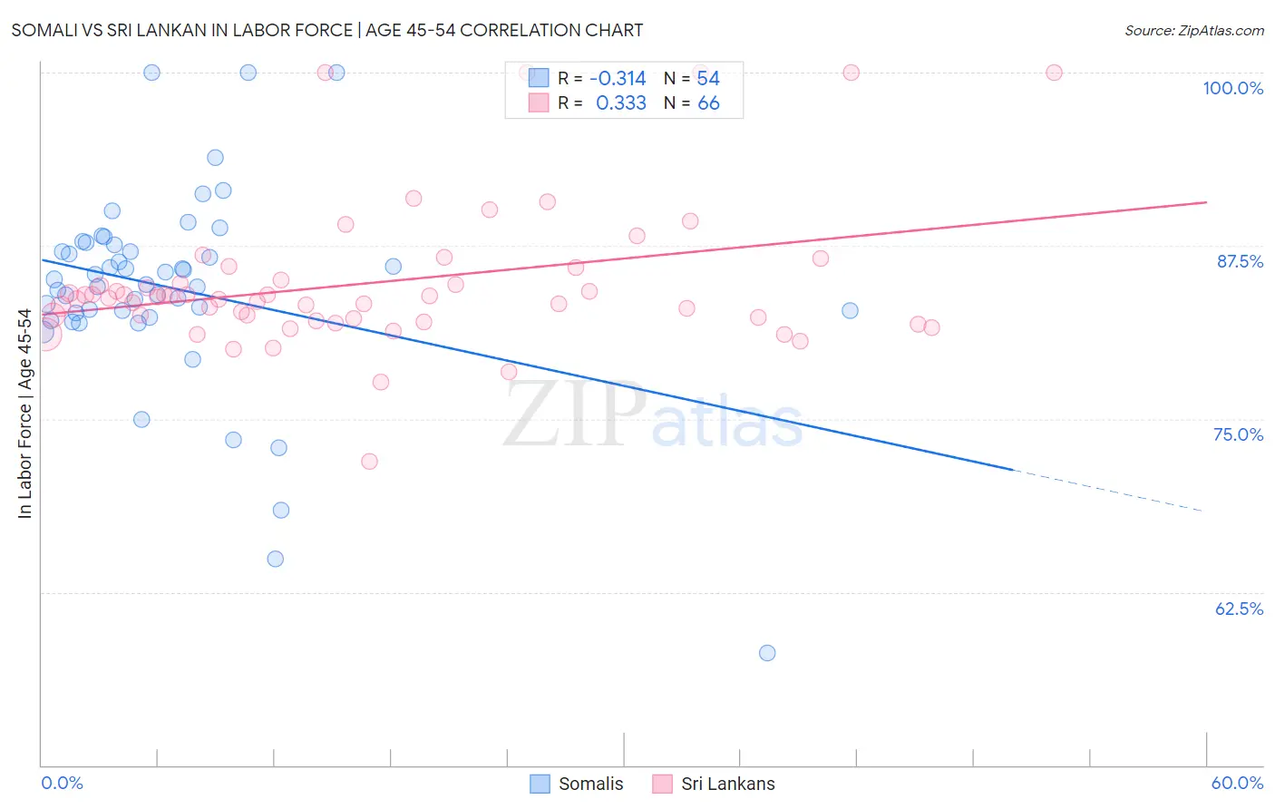Somali vs Sri Lankan In Labor Force | Age 45-54