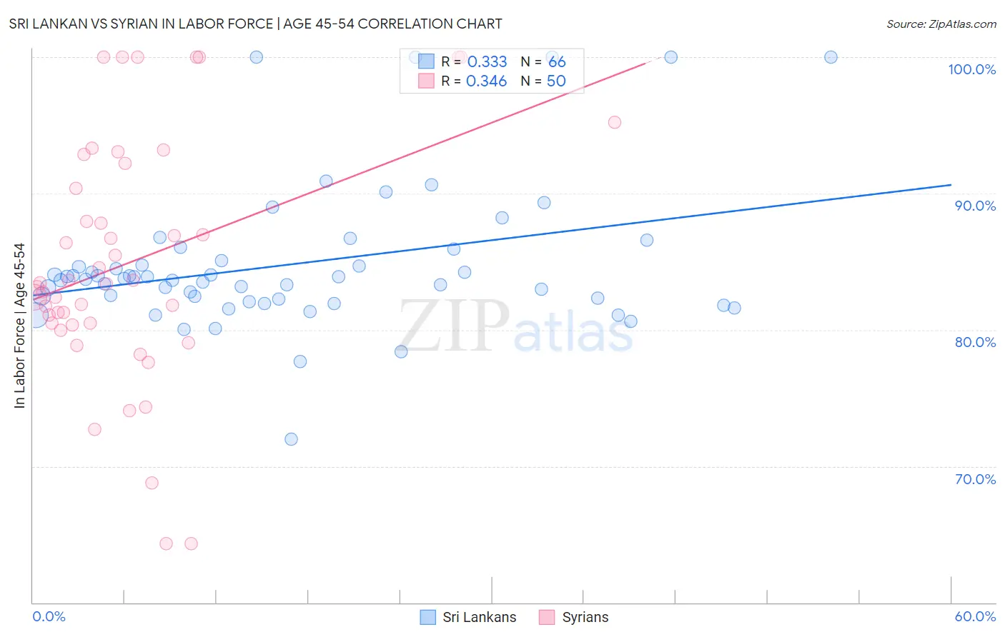 Sri Lankan vs Syrian In Labor Force | Age 45-54