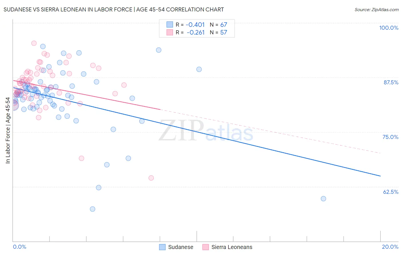 Sudanese vs Sierra Leonean In Labor Force | Age 45-54