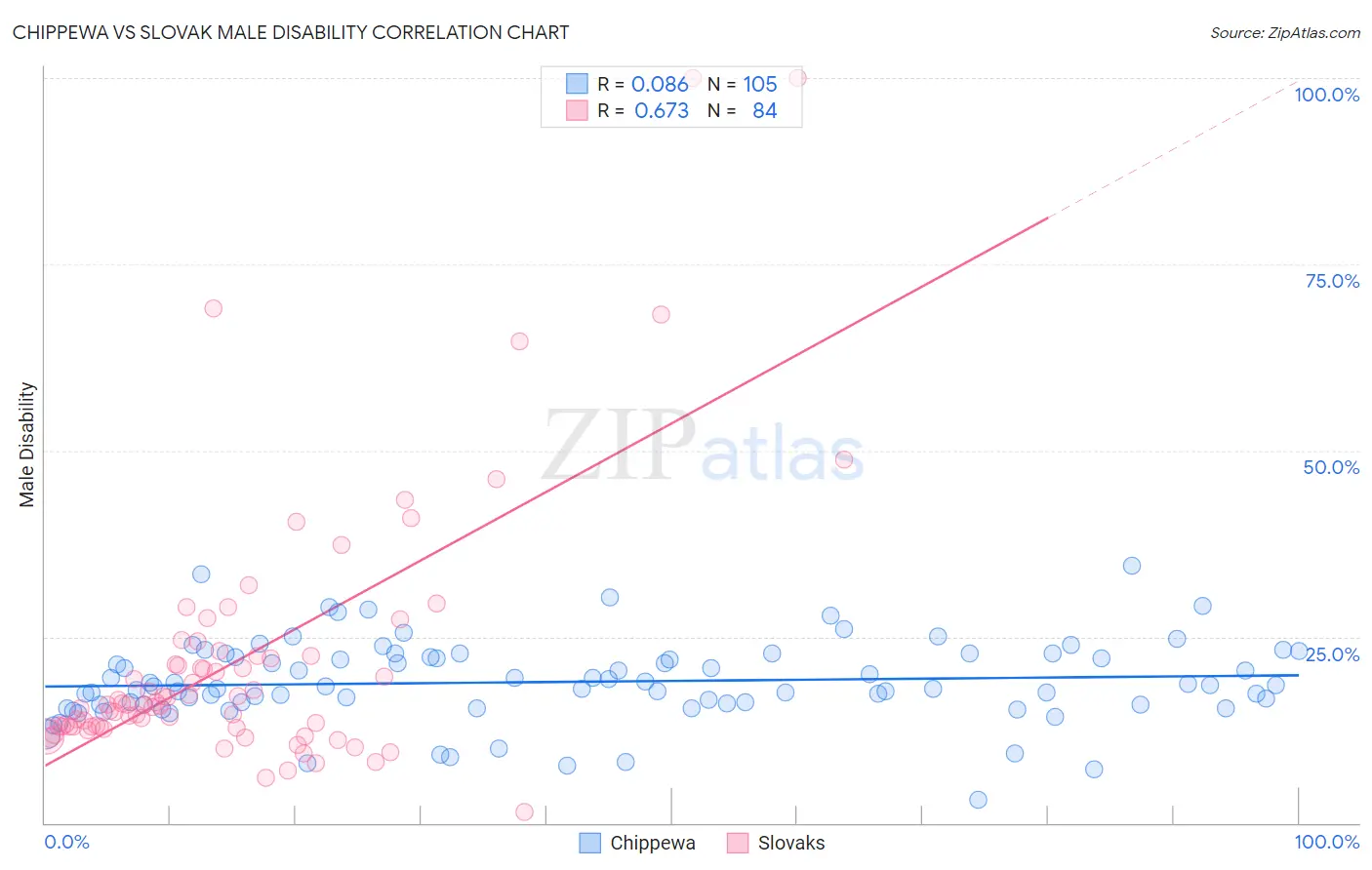Chippewa vs Slovak Male Disability