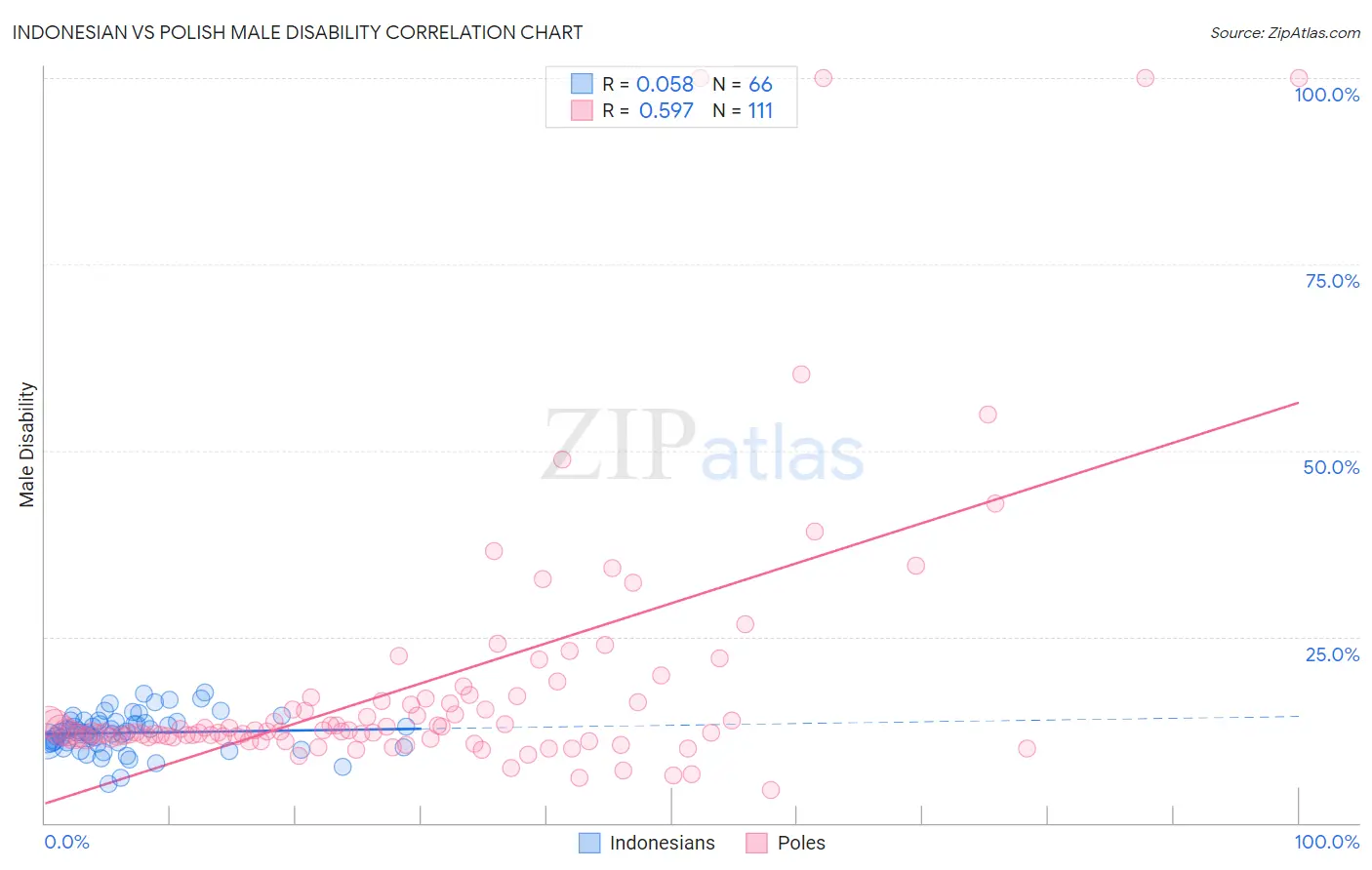 Indonesian vs Polish Male Disability