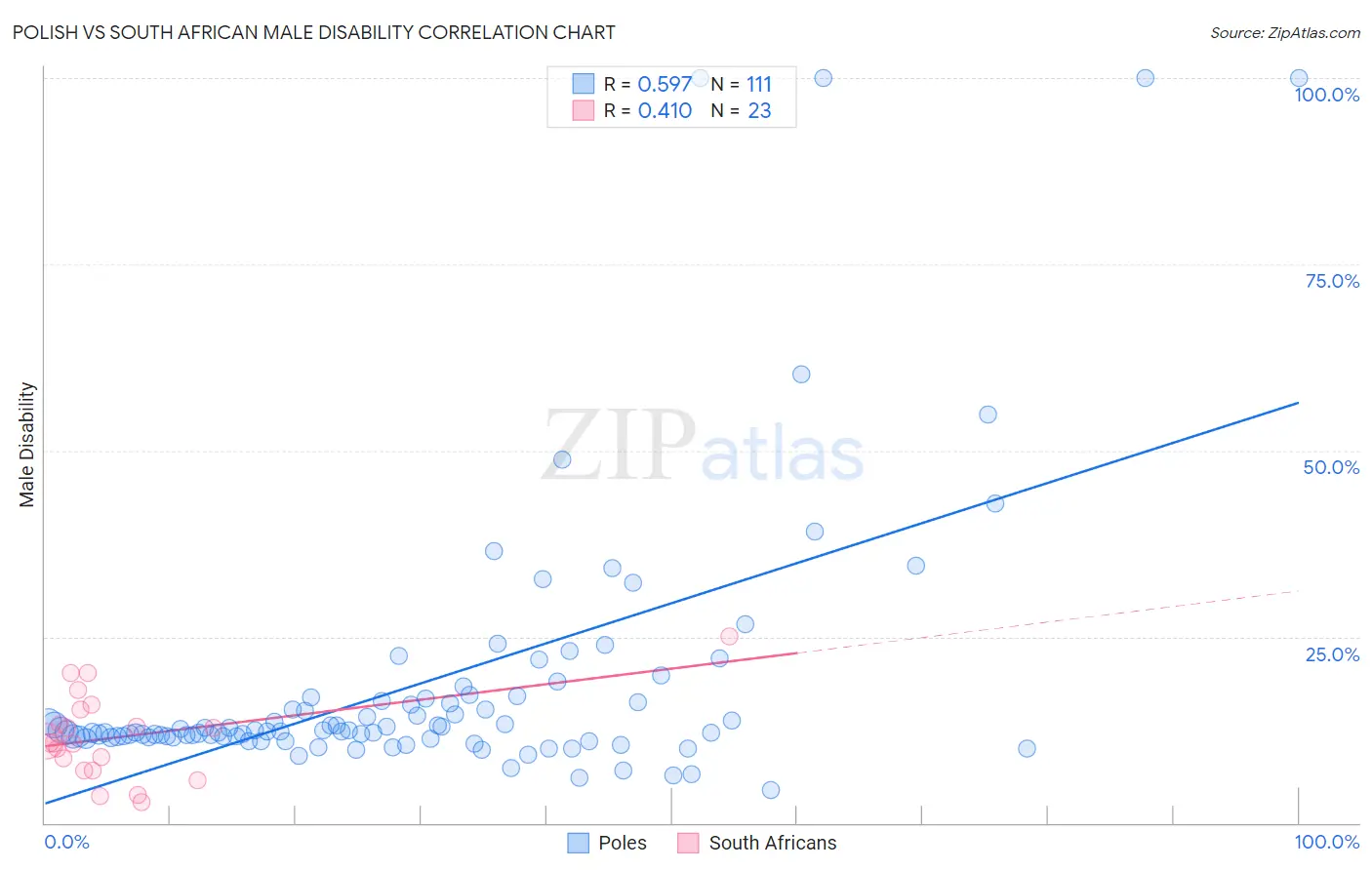 Polish vs South African Male Disability