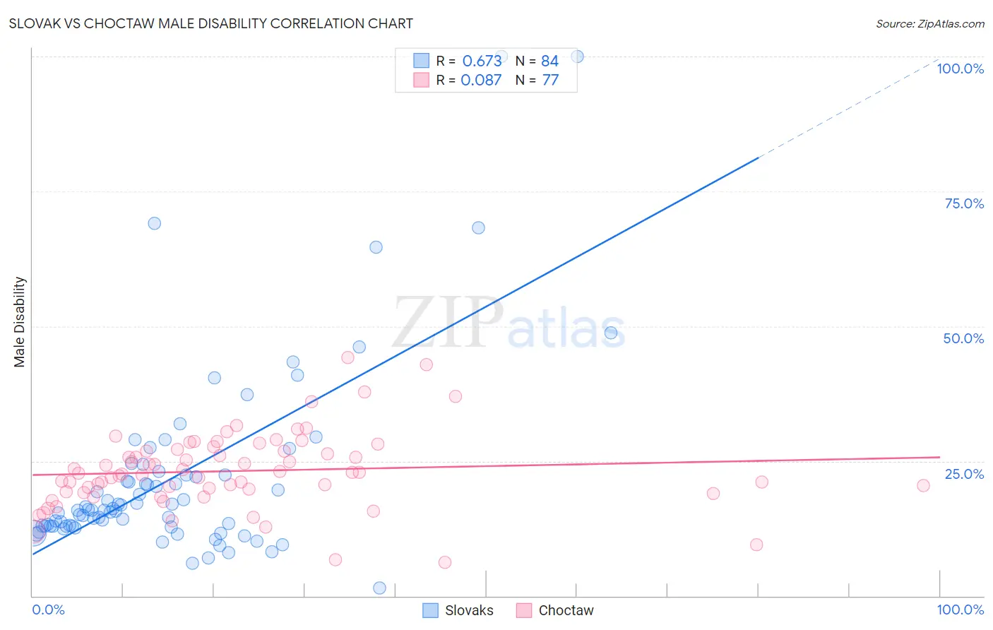 Slovak vs Choctaw Male Disability