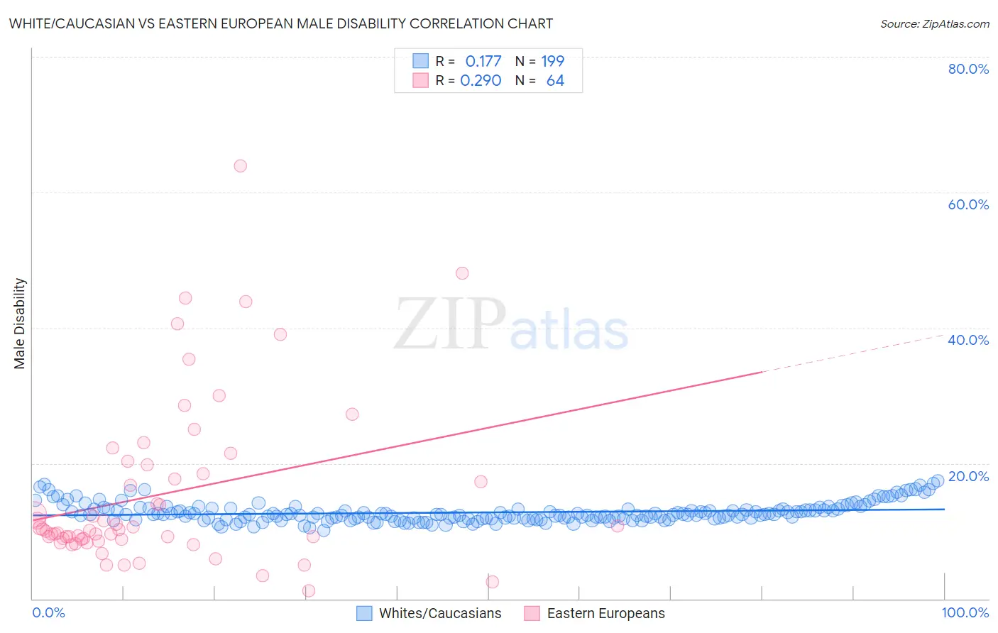 White/Caucasian vs Eastern European Male Disability