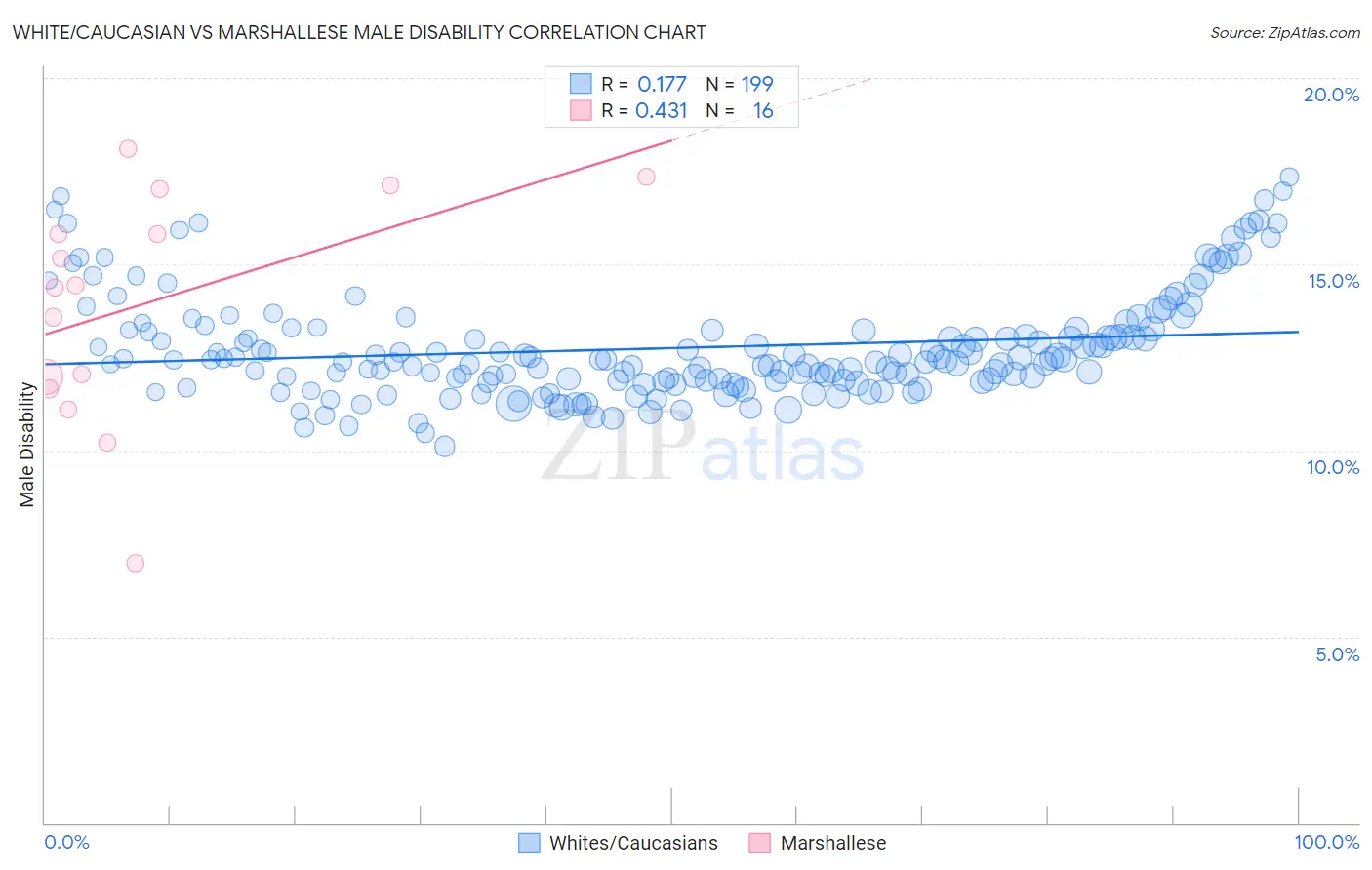 White/Caucasian vs Marshallese Male Disability