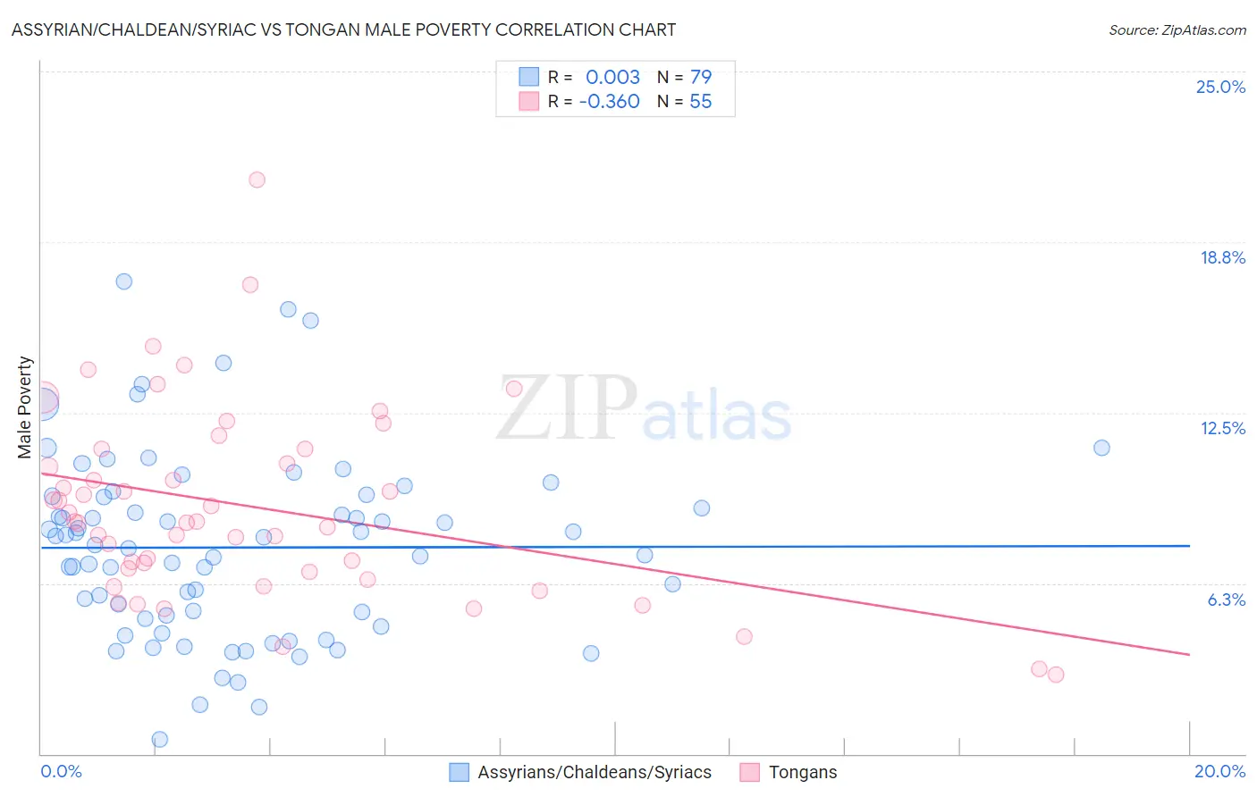 Assyrian/Chaldean/Syriac vs Tongan Male Poverty