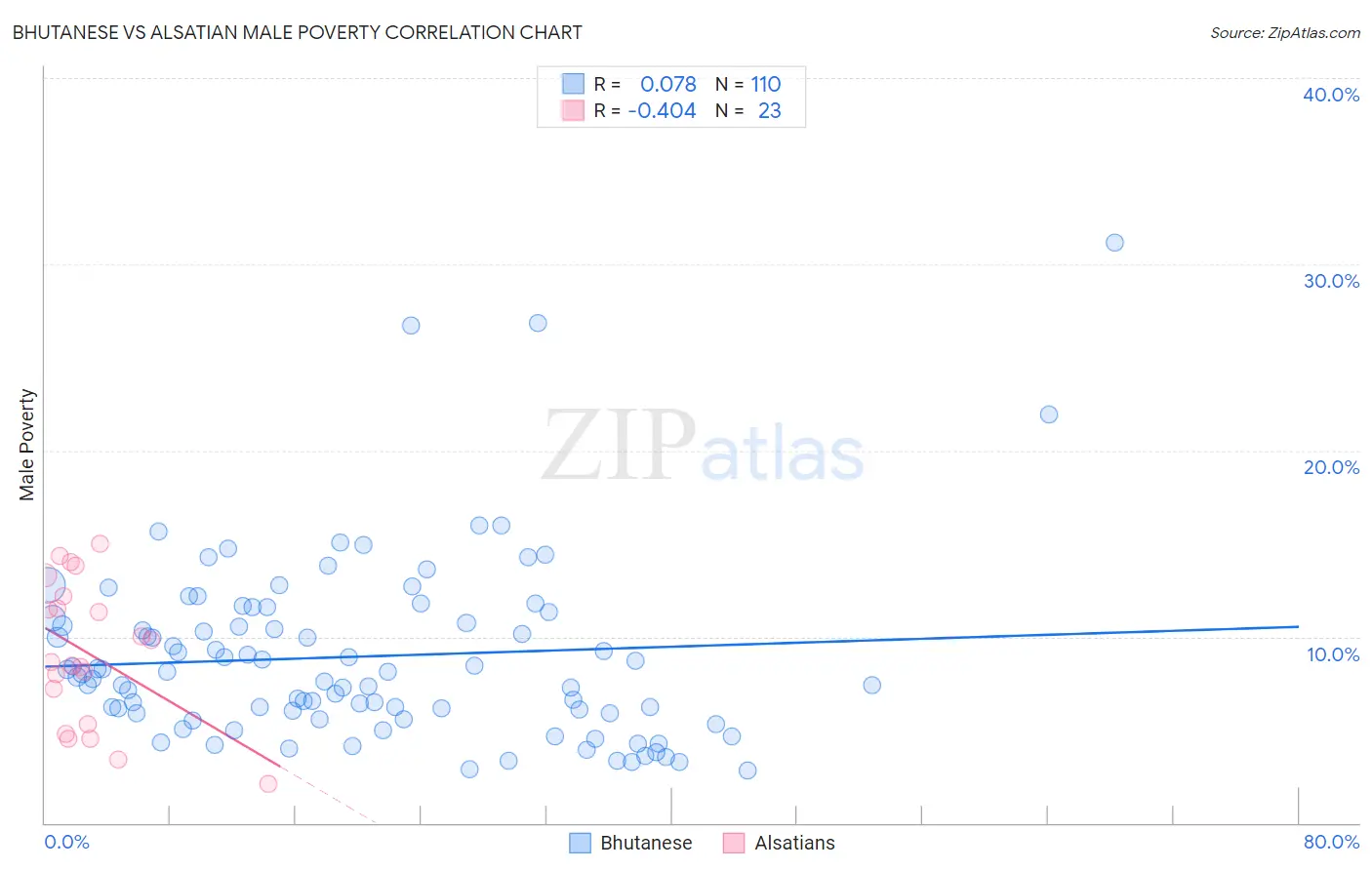 Bhutanese vs Alsatian Male Poverty