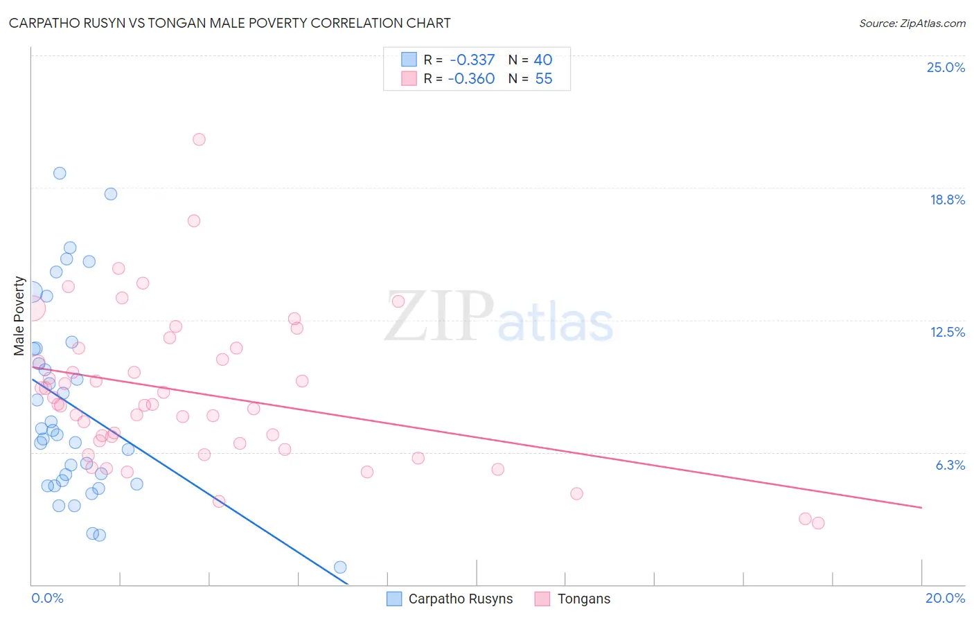 Carpatho Rusyn vs Tongan Male Poverty