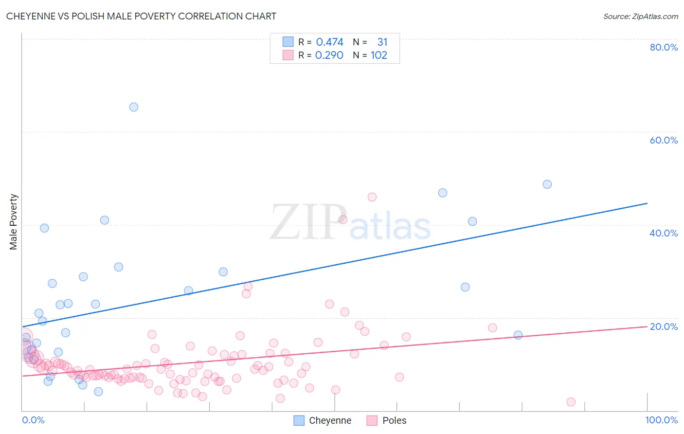 Cheyenne vs Polish Male Poverty