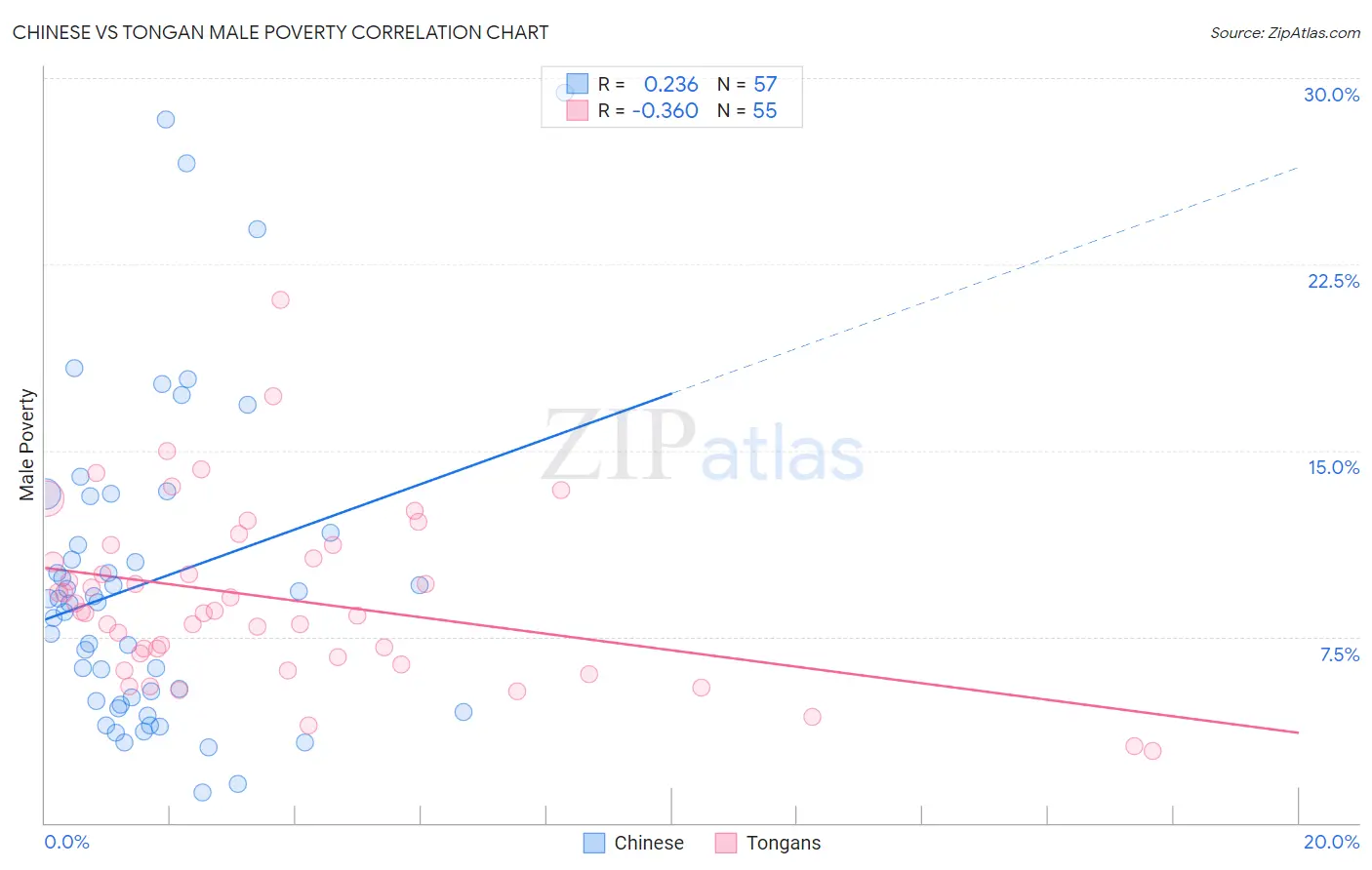 Chinese vs Tongan Male Poverty