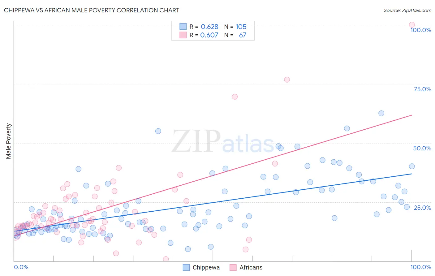 Chippewa vs African Male Poverty