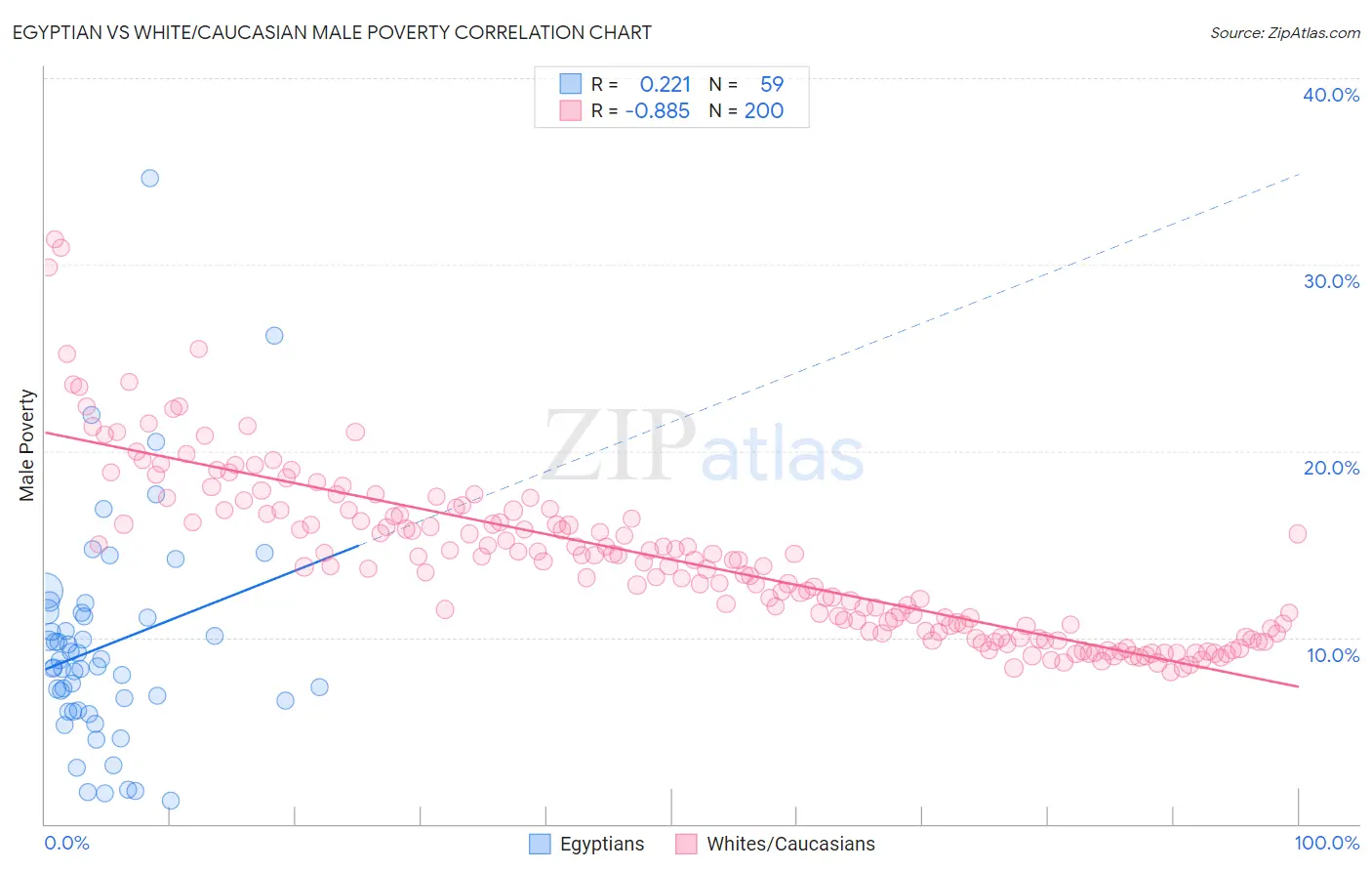 Egyptian vs White/Caucasian Male Poverty