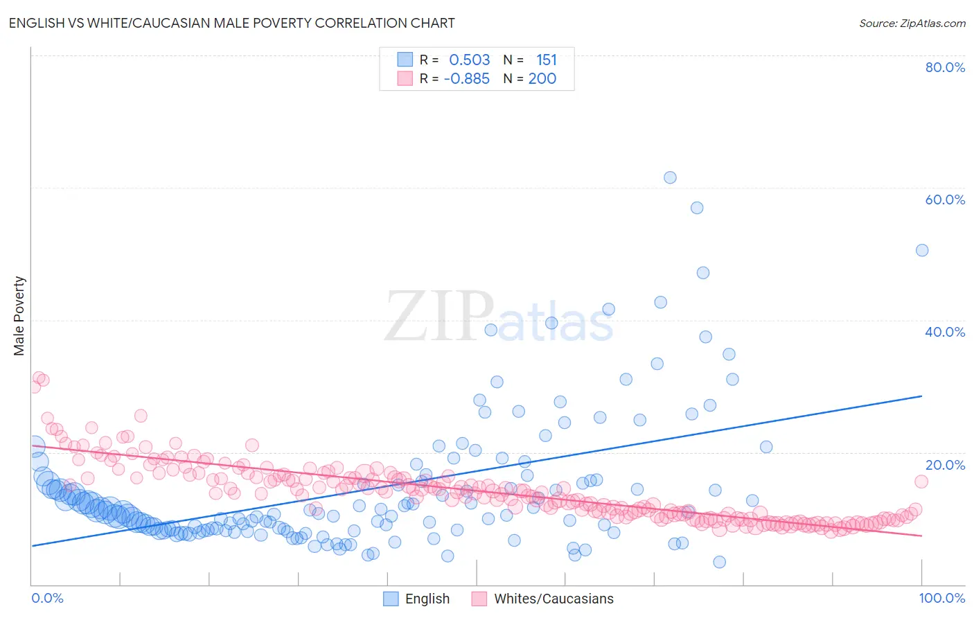 English vs White/Caucasian Male Poverty