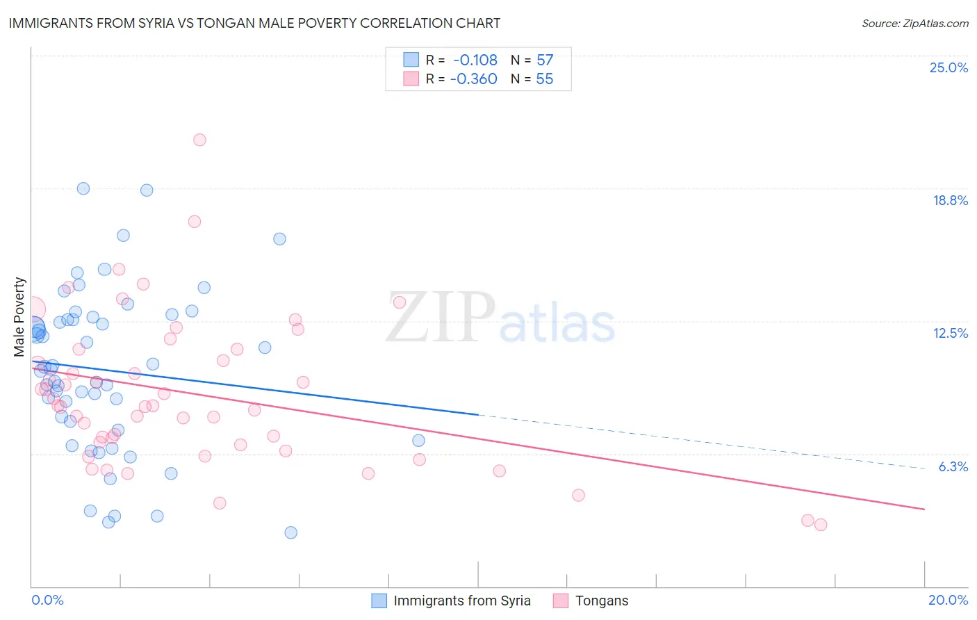 Immigrants from Syria vs Tongan Male Poverty