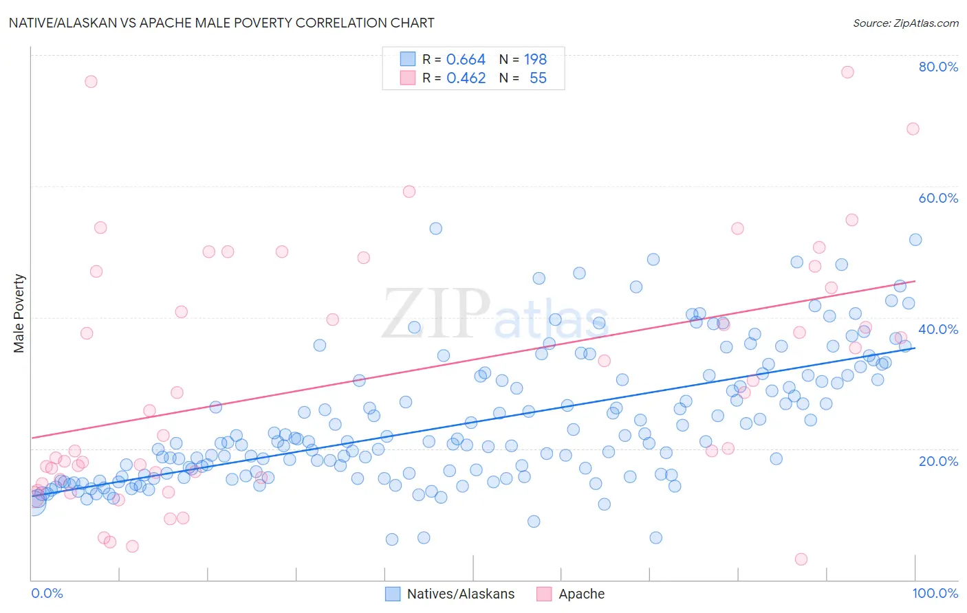 Native/Alaskan vs Apache Male Poverty