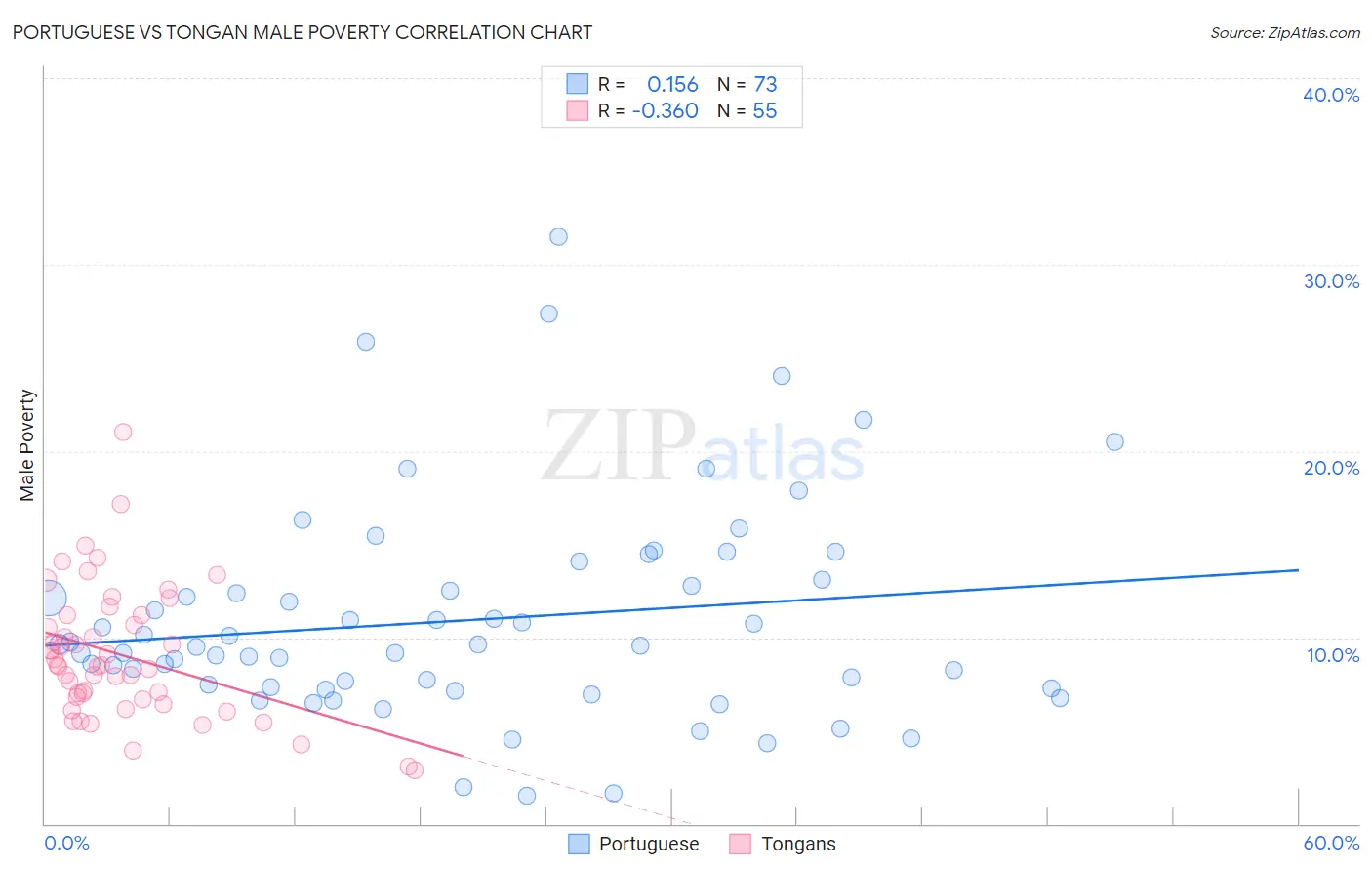 Portuguese vs Tongan Male Poverty