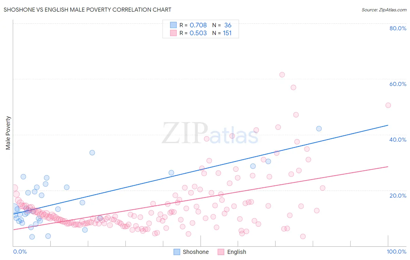 Shoshone vs English Male Poverty