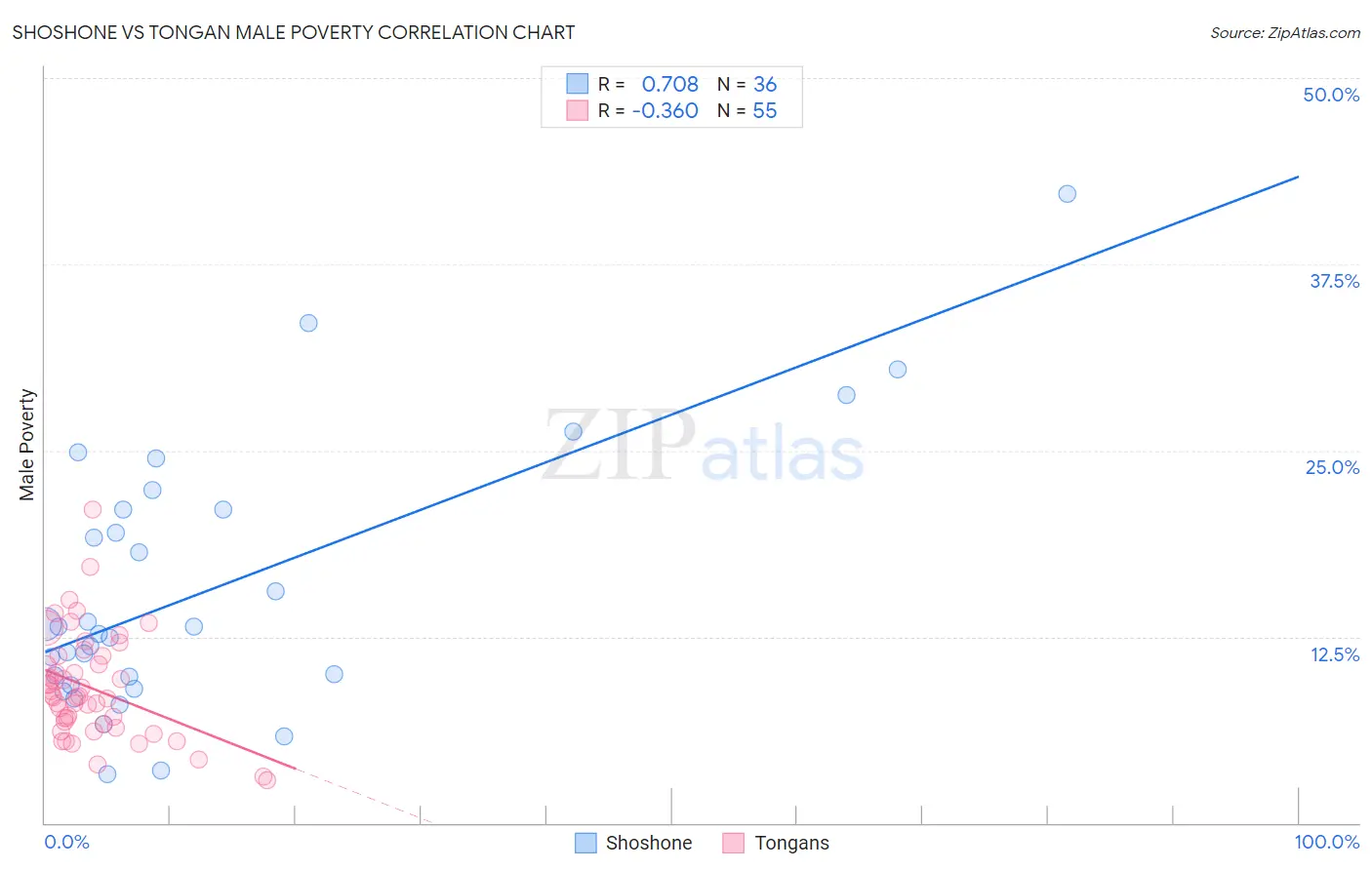 Shoshone vs Tongan Male Poverty