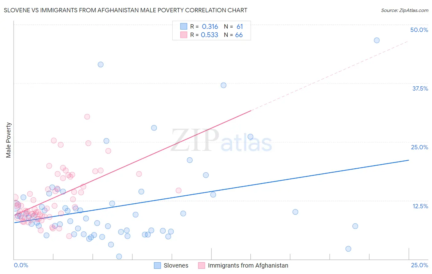Slovene vs Immigrants from Afghanistan Male Poverty