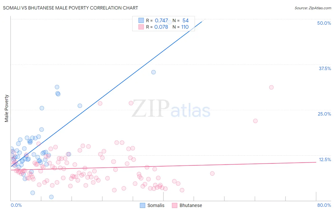 Somali vs Bhutanese Male Poverty