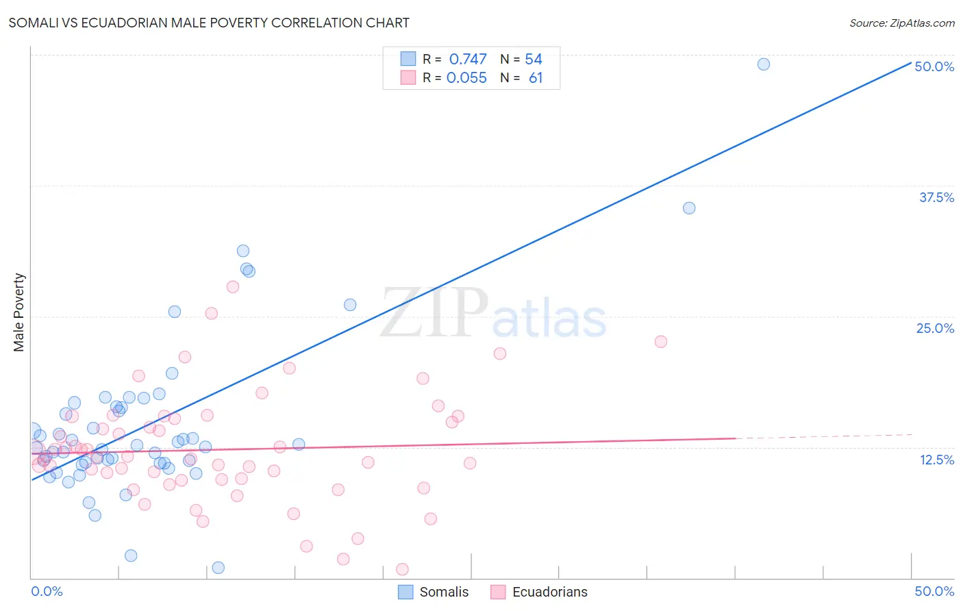 Somali vs Ecuadorian Male Poverty