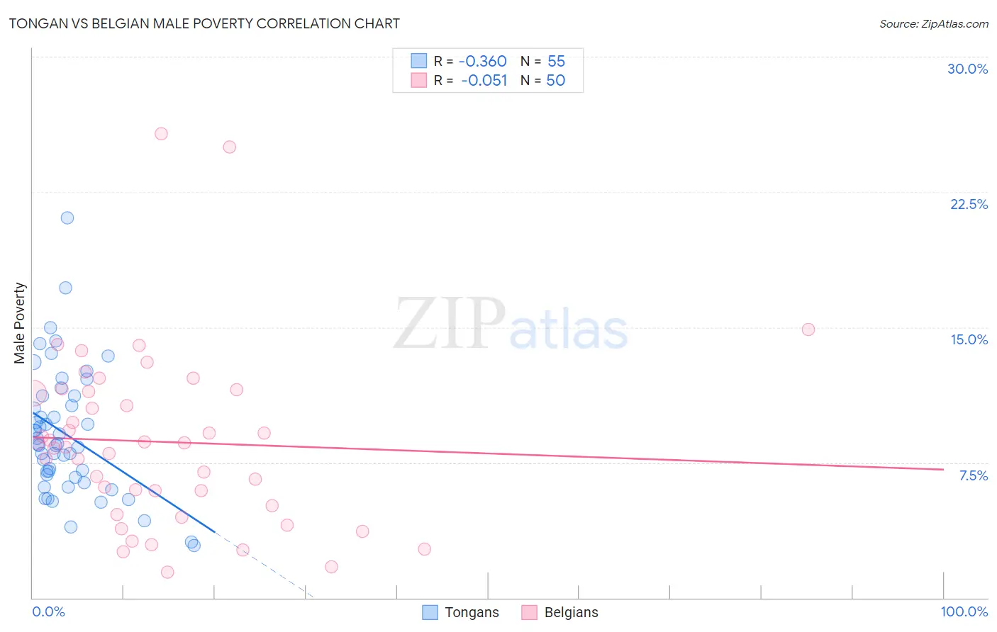 Tongan vs Belgian Male Poverty