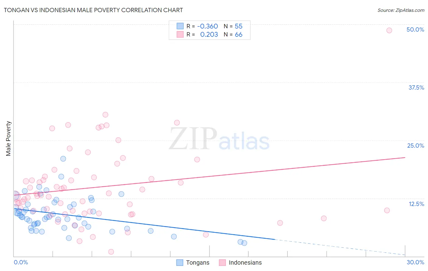 Tongan vs Indonesian Male Poverty