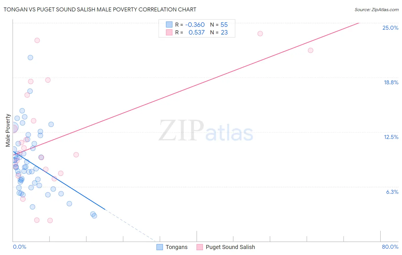 Tongan vs Puget Sound Salish Male Poverty